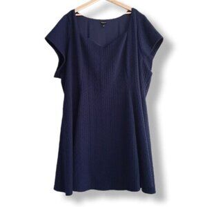 TORRID Mini Textured Fine Knit Skater Dress Navy Sz 6X | 30